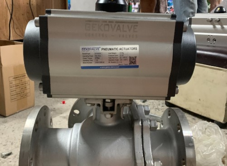 VAN BI INOX 2PC ĐIỀU KHIỂN KHÍ NÉN MẶT BÍCH