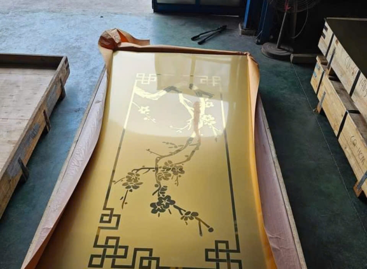 TẤM INOX HOA VĂN CÂY ĐÀO